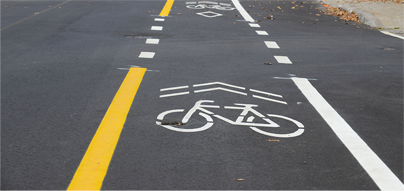 Marquage de zones urbaines et pistes cyclables